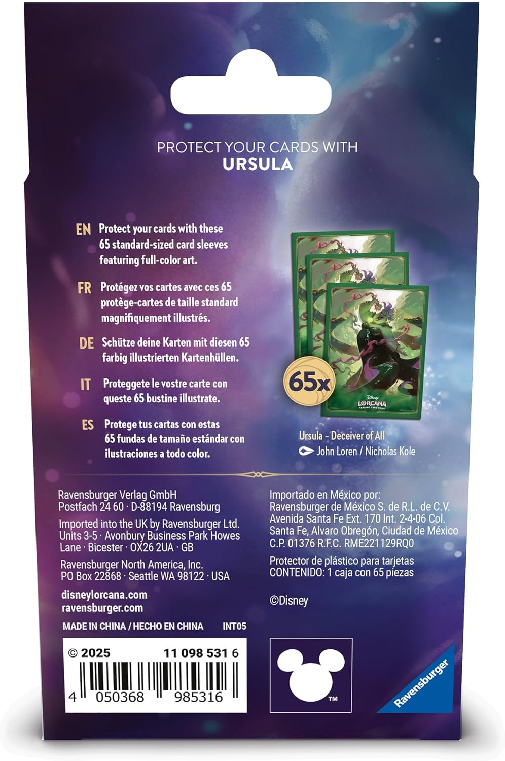 Disney Lorcana TCG: Archazia's Island Card Sleeves- Ursula