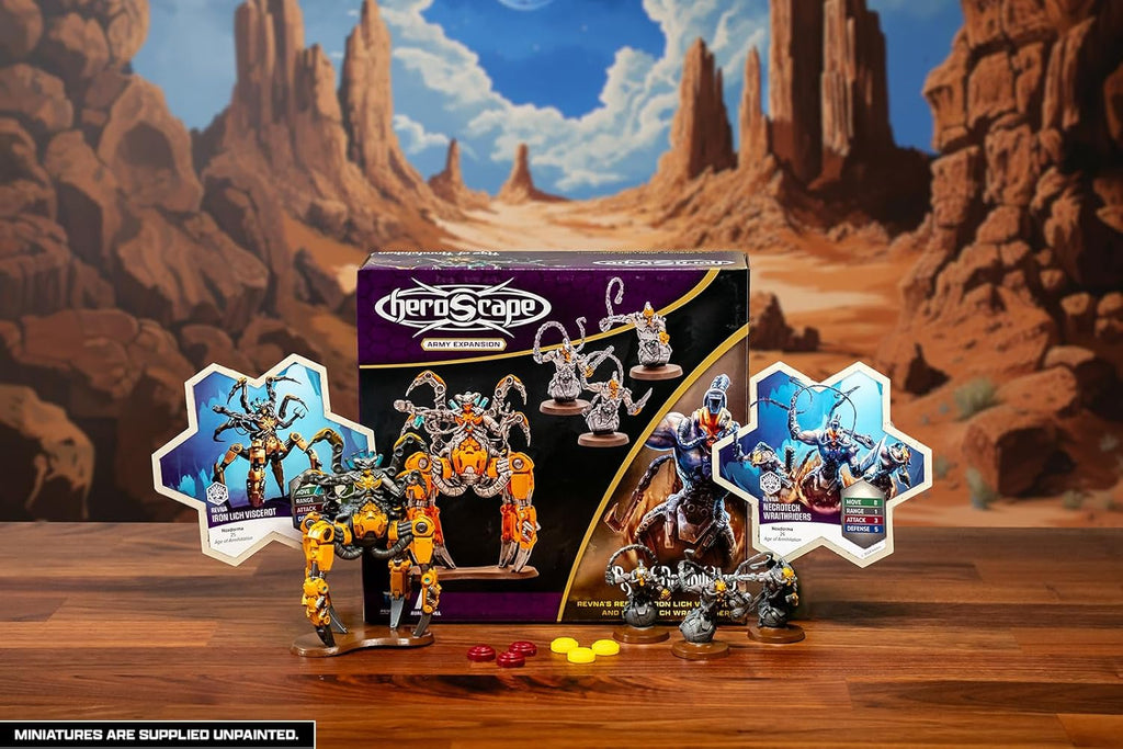 Heroscape: Revnas Rebuke - Iron Lich Viscerot And Necrotech Wraith Riders Army Expansion