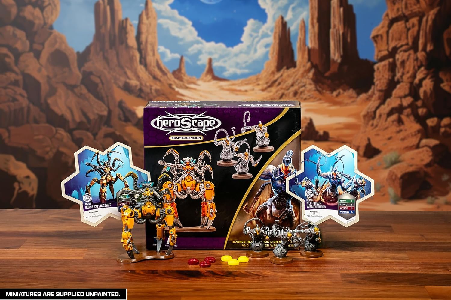 Heroscape: Revnas Rebuke - Iron Lich Viscerot And Necrotech Wraith Riders Army Expansion