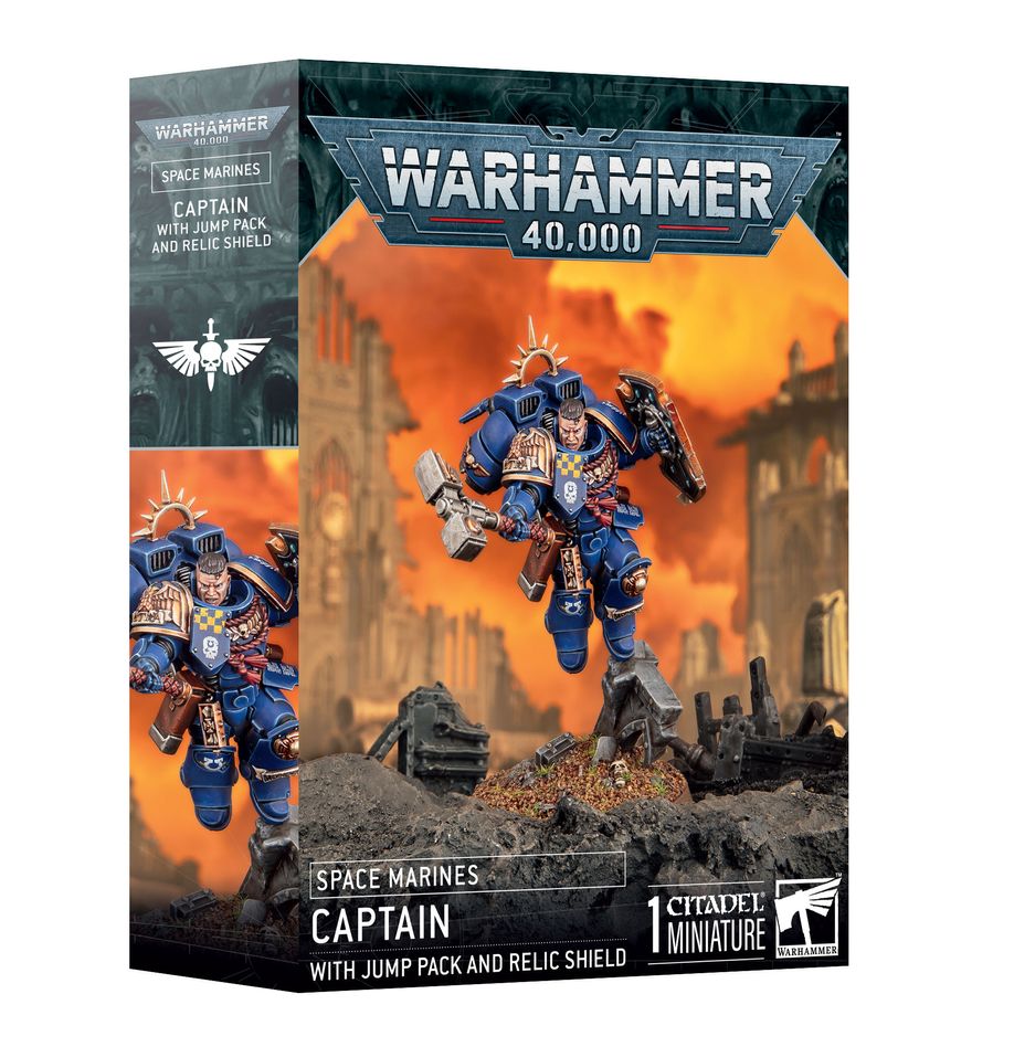 Warhammer 40K: Space Marines, Captain with Jump Pack And Relic Shield