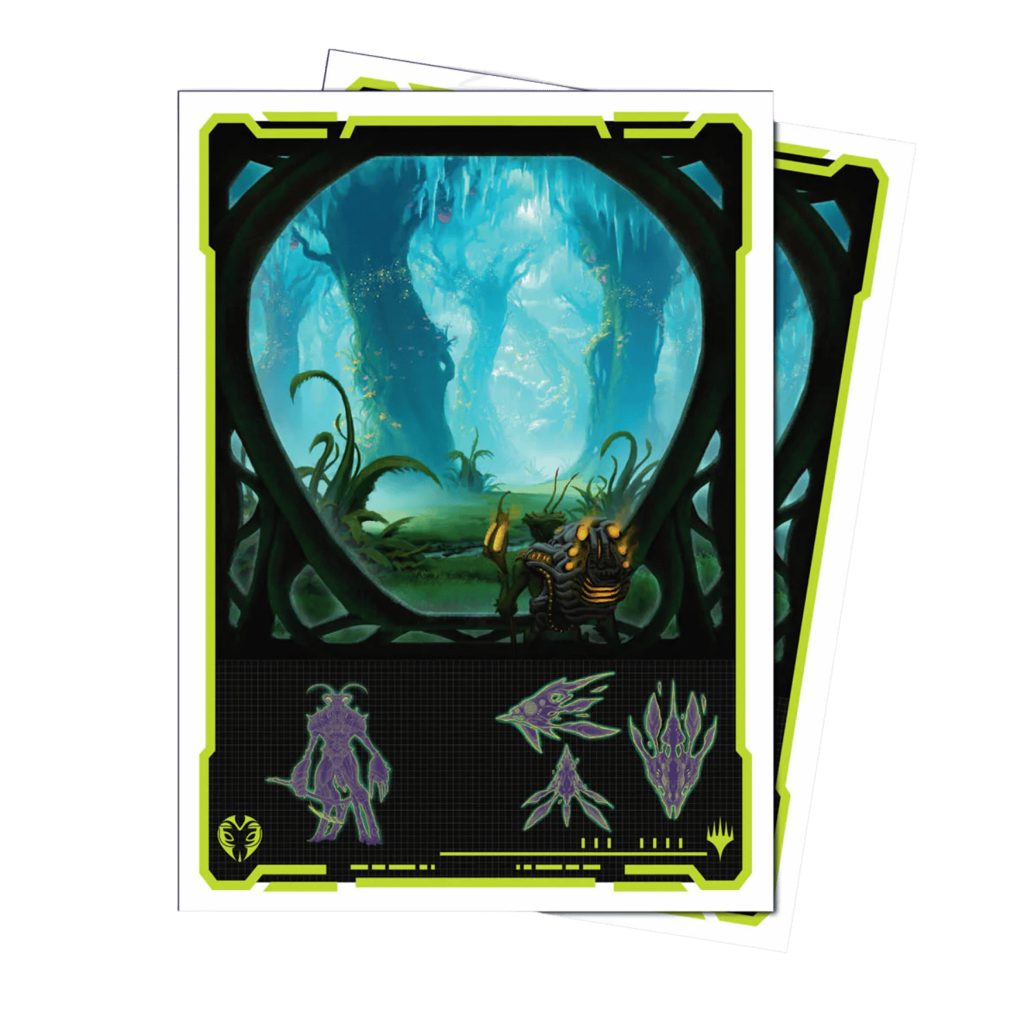 Magic The Gathering CCG: Edge Of Eternities 105ct Apex Deck Protector Sleeves Green Myth